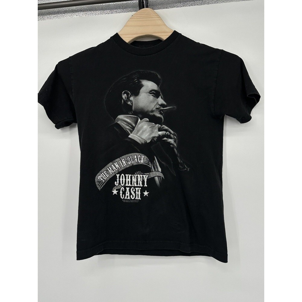 JOHNNY‎ CASH The Man in Black Country Rock T Shirt Black Size Large no tag